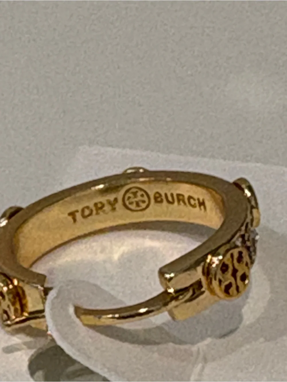 Tory Burch Small Icon Pavé Hoop Earrings